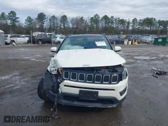 2019 Jeep Compass Latitude with VIN 3C4NJDBB1KT761196, listed as a IAAI auction lot 41812230 with 51,268 mi miles. Bid and sale history available at carsss.com. Image 11.