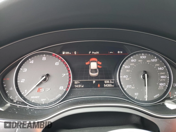 2017 Audi S7 Prestige with VIN WAU2FBFC9HN074159, listed as a Copart auction lot 50109875 with 54,350 mi miles and Salvage Title. Bid and sale history available at carsss.com. Image 9.