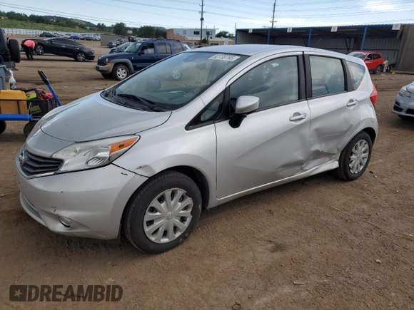 2015 Nissan Note S with VIN 3N1CE2CP4FL405327, listed as a Copart auction lot 60738795 with 97,389 mi miles and Salvage title. Bid and sale history available at DreamBid. Image 1.