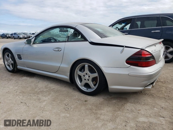 2005 Mercedes-Benz SL 55 AMG with VIN WDBSK74F85F101459, listed as a Copart auction lot 75136414 with 56,809 mi miles and Non repairable. Bid and sale history available at DreamBid. Image 2.