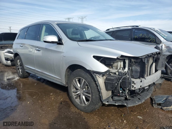 2019 Infiniti QX60 PURE with VIN 5N1DL0MM6KC565761, listed as a Copart auction lot 46236875 with 82,677 mi miles and Salvage Title. Bid and sale history available at carsss.com. Image 4.