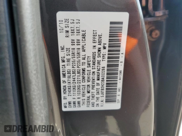 2011 Acura RDX with VIN 5J8TB2H23BA002266, listed as a Copart auction lot 72426084 with 107,136 mi miles and Non Repairable. Bid and sale history available at DreamBid. Image 13.