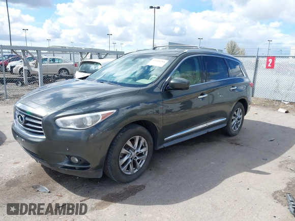 2013 Infiniti JX35 z VIN 5N1AL0MM0DC302090, wystawiony jako IAAI lot #41945285 z przebiegiem 198 767 mil mil oraz . Historia ofert i sprzedaży dostępna na DreamBid. Obrazek 2.