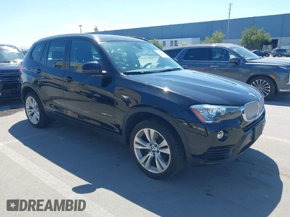2015 BMW X3 xDrive28d with VIN 5UXWY3C52F0E96652, listed as a IAAI auction lot 41895140 with 57,131 mi miles. Bid and sale history available at carsss.com. Image 1.