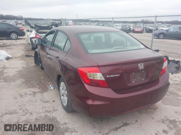2012 Honda Civic LX z VIN 19XFB2F57CE386821, wystawiony jako IAAI lot #41568423 z przebiegiem 95 849 mil mil oraz . Historia ofert i sprzedaży dostępna na DreamBid. Obrazek 3.