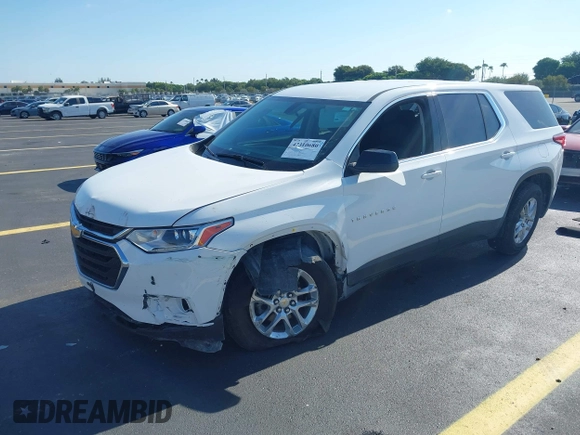 2021 Chevrolet Traverse LS with VIN 1GNERFKW0MJ240592, listed as a IAAI auction lot 42310680 with 59,986 mi miles and . Bid and sale history available at DreamBid. Image 17.
