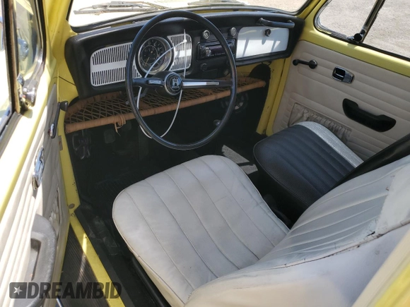 1969 Volkswagen Beetle with VIN 1191032049, listed as a Copart auction lot 55768275 with 6,077 mi miles and Salvage Title. Bid and sale history available at DreamBid. Image 8.