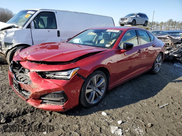 2021 Acura TLX w/Advance Package with VIN 19UUB5F61MA007898, listed as a Copart auction lot 42235475 with 37,358 mi miles and Salvage Title. Bid and sale history available at carsss.com. Image 1.
