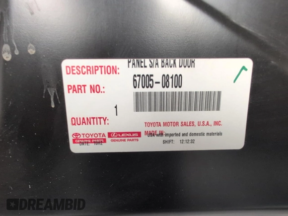 2020 Toyota Sienna with VIN 6700508100, listed as a Copart auction lot 47321475 with Not Provided miles and Clean Title. Bid and sale history available at DreamBid. Image 3.