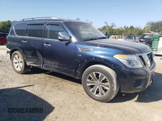 2017 Nissan Armada SV with VIN JN8AY2ND3H9002700, listed as a Copart auction lot 49588585 with 113,852 mi miles and Salvage Title. Bid and sale history available at carsss.com. Image 4.