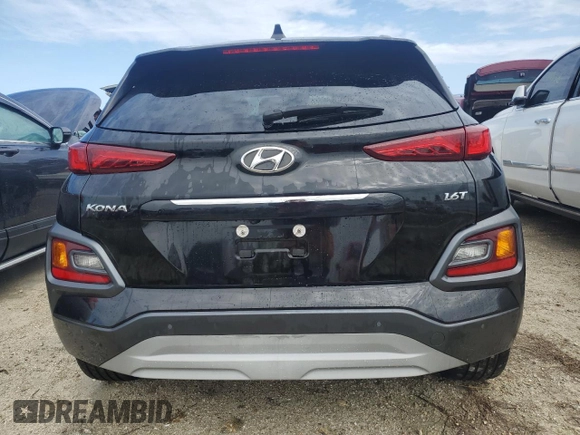 2021 Hyundai Kona Ultimate with VIN KM8K53A56MU668059, listed as a Copart auction lot 74790014 with 17,252 mi miles and Non Repairable. Bid and sale history available at carsss.com. Image 6.