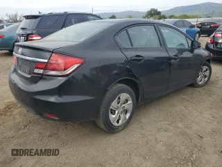 2013 Honda Civic LX with VIN 19XFB2F54DE233976, listed as a Copart auction lot 50965575 with 155,571 mi miles and Salvage Title. Bid and sale history available at DreamBid. Image 3.