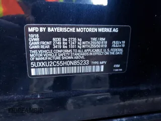 2017 BMW X6 xDrive35i with VIN 5UXKU2C55H0N85233, listed as a Copart auction lot 73306483 with 41,203 mi miles. Bid and sale history available at carsss.com. Image 14.