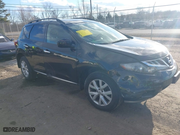 2011 Nissan Murano SV with VIN JN8AZ1MW9BW181392, listed as a IAAI auction lot 41672019 with 114,472 mi miles. Bid and sale history available at carsss.com. Image 1.