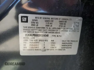 2013 Chevrolet Equinox LT z VIN 2GNALPEKXD6324348, wystawiony jako Copart lot #58728105 z przebiegiem 108 010 mil mil oraz Szkoda całkowita • Salvage title. Historia ofert i sprzedaży dostępna na DreamBid. Obrazek 14.