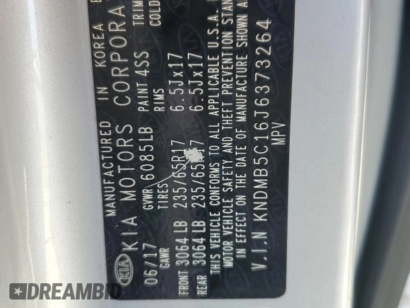 2018 Kia Sedona LX with VIN KNDMB5C16J6373264, listed as a Copart auction lot 53598725 with 94,142 mi miles and Salvage Title. Bid and sale history available at carsss.com. Image 13.