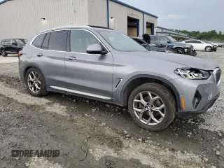 2023 BMW X3 xDrive30i with VIN 5UX53DP04P9S68659, listed as a Copart auction lot 54368385 with 26,650 mi miles and Salvage Title. Bid and sale history available at DreamBid. Image 4.