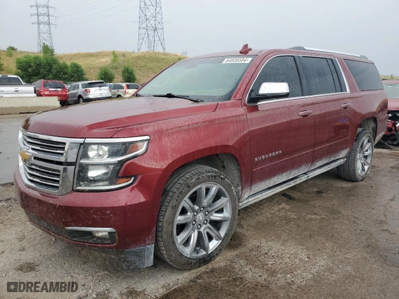 2018 Chevrolet Suburban Premier with VIN 1GNSCJKC3JR203501, listed as a Copart auction lot 64838554 with 66,608 mi miles and Salvage Title. Bid and sale history available at carsss.com. Image 1.