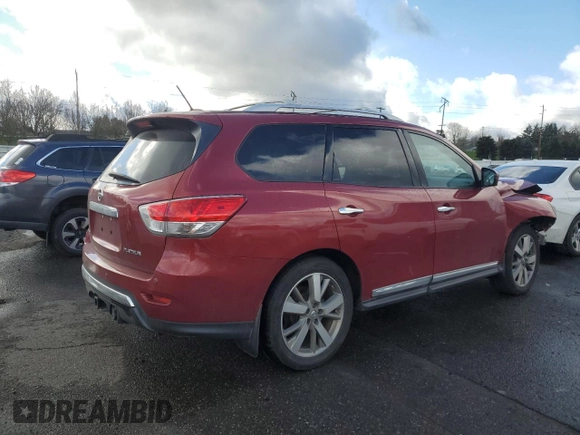 2015 Nissan Pathfinder Platinum with VIN 5N1AR2MN3FC715658, listed as a Copart auction lot 47620925 with 94,097 mi miles and Salvage Title. Bid and sale history available at DreamBid. Image 3.