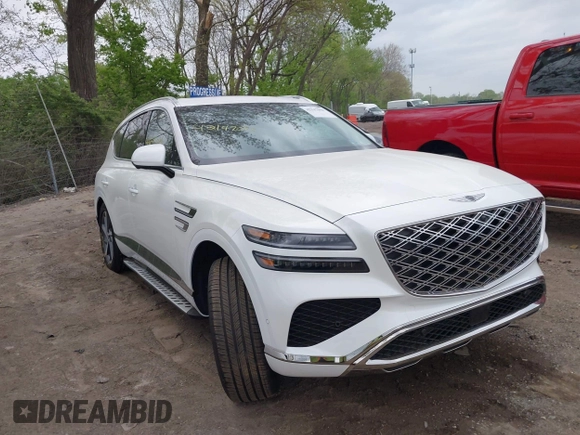 2025 Genesis GV80 Advanced z VIN KMUHBESB4SU261777, wystawiony jako IAAI lot #42147098 z przebiegiem 2 632 mil mil oraz . Historia ofert i sprzedaży dostępna na DreamBid. Obrazek 1.