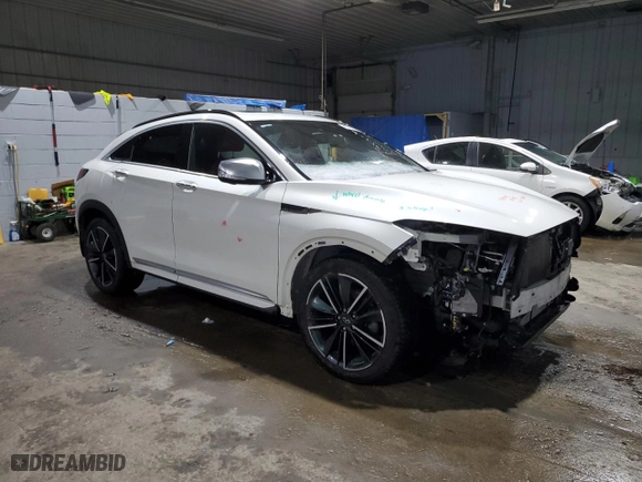 2022 Infiniti QX55 SENSORY with VIN 3PCAJ5L34NF101426, listed as a Copart auction lot 45771565 with 76,293 mi miles and Salvage Title. Bid and sale history available at carsss.com. Image 4.
