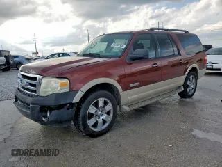 2007 Ford Expedition Max Eddie Bauer z VIN 1FMFK17527LA44128, wystawiony jako Copart lot #53398285 z przebiegiem 278 476 mil mil oraz Czysty tytuł • Clean title. Historia ofert i sprzedaży dostępna na DreamBid. Obrazek 1.