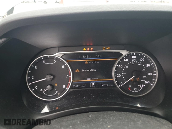 2021 Nissan Sentra SV with VIN 3N1AB8CV2MY297288, listed as a Copart auction lot 55493435 with 65,017 mi miles and Salvage title. Bid and sale history available at DreamBid. Image 9.