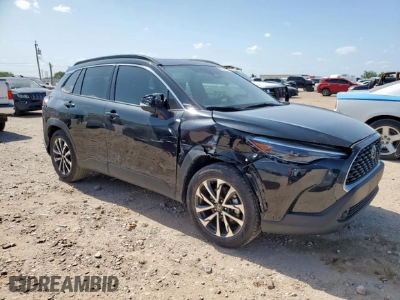 2023 Toyota Corolla Cross XLE with VIN 7MUDAAAG2PV072301, listed as a Copart auction lot 61547155 with 25,017 mi miles and Salvage title. Bid and sale history available at DreamBid. Image 4.