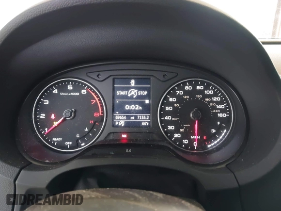 2018 Audi A3 Sedan Premium with VIN WAUB8GFF7J1020129, listed as a IAAI auction lot 41933899 with 69,654 mi miles. Bid and sale history available at carsss.com. Image 7.