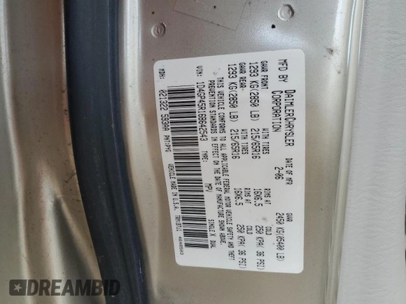 2006 Dodge Caravan SXT with VIN 1D4GP45R16B642543, listed as a Copart auction lot 51369035 with 214,682 mi miles and Clean Title. Bid and sale history available at DreamBid. Image 15.