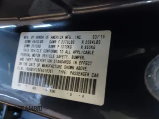 2015 Acura TLX z VIN 19UUB1F35FA019361, wystawiony jako IAAI lot #41415859 z przebiegiem 93 272 mil mil oraz . Historia ofert i sprzedaży dostępna na DreamBid. Obrazek 9.