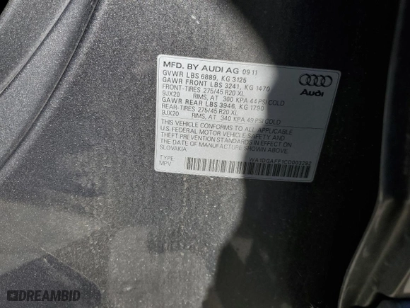 2012 Audi Q7 3.0T S line with VIN WA1DGAFE1CD003292, listed as a Copart auction lot 58688434 with 148,094 mi miles and Salvage Title. Bid and sale history available at carsss.com. Image 14.