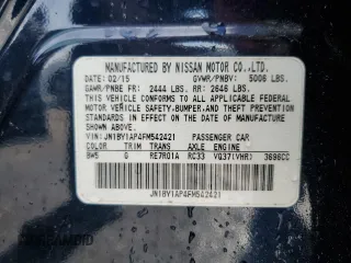 2015 Infiniti Q70 with VIN JN1BY1AP4FM542421, listed as a Copart auction lot 42403435 with Not provided miles and Non repairable. Bid and sale history available at DreamBid. Image 12.