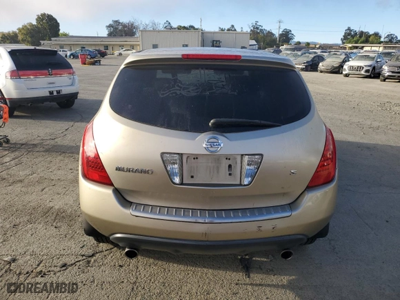 2006 Nissan Murano S with VIN JN8AZ08T56W423837, listed as a Copart auction lot 70247344 with 166,424 mi miles and Salvage Title. Bid and sale history available at carsss.com. Image 6.