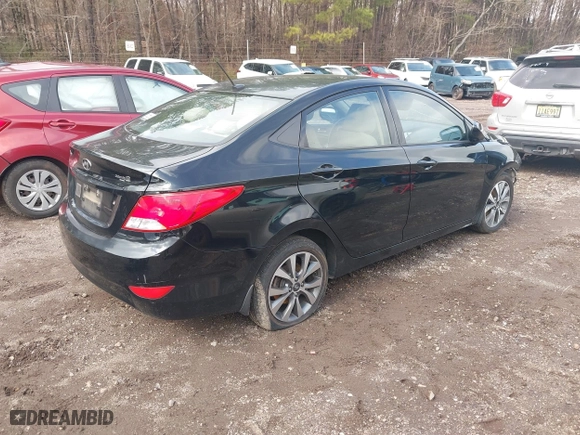 2017 Hyundai Accent SE with VIN KMHCT4AE3HU280843, listed as a IAAI auction lot 41545462 with 107,428 mi miles. Bid and sale history available at carsss.com. Image 4.