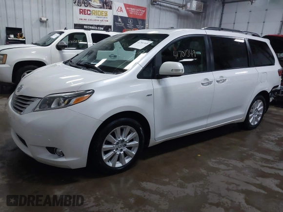 2016 Toyota Sienna Ltd with VIN 5TDDK3DC7GS138658, listed as a IAAI auction lot 41701349 with 189,413 mi miles. Bid and sale history available at carsss.com. Image 2.