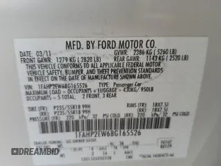 2011 Ford Taurus SEL with VIN 1FAHP2EW6BG165526, listed as a Copart auction lot 51475515 with 101,481 mi miles and Salvage Title. Bid and sale history available at carsss.com. Image 12.