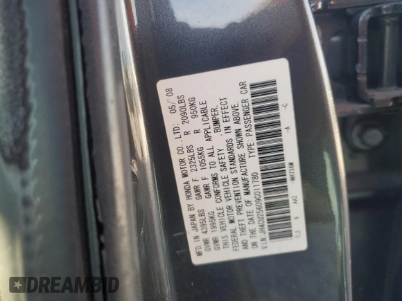 2009 Acura TSX z VIN JH4CU25609C011780, wystawiony jako Copart lot #80579684 z przebiegiem 215 559 mil mil oraz Szkoda całkowita • Salvage title. Historia ofert i sprzedaży dostępna na DreamBid. Obrazek 15.