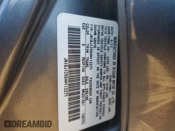 2017 Nissan Rogue Sport S with VIN JN1BJ1CR6HW112271, listed as a Copart auction lot 52403845 with Not Provided miles and Salvage Title. Bid and sale history available at carsss.com. Image 14.