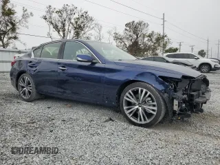 2021 Infiniti Q50 Sensory with VIN JN1EV7CP7MM703492, listed as a Copart auction lot 86268244 with 21,554 mi miles and Salvage title. Bid and sale history available at DreamBid. Image 4.