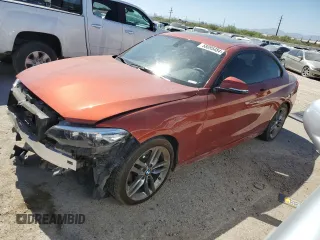 2018 BMW 2 Series 230i with VIN WBA2J1C57JVD09245, listed as a Copart auction lot 58095484 with 77,407 mi miles and Salvage Title. Bid and sale history available at carsss.com. Image 1.