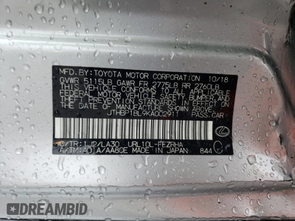 2019 Lexus GS F F z VIN JTHBP1BL9KA002911, wystawiony jako Copart lot #42702963 z przebiegiem 14 841 mil mil oraz . Historia ofert i sprzedaży dostępna na DreamBid. Obrazek 14.