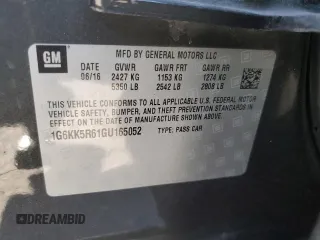 2016 Cadillac CT6 Platinum AWD with VIN 1G6KK5R61GU165052, listed as a Copart auction lot 54900225 with 73,146 mi miles and Salvage title. Bid and sale history available at DreamBid. Image 12.