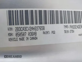 2010 Dodge Charger SXT with VIN 2B3CA3CV2AH227658, listed as a IAAI auction lot 42101656 with 162,392 mi miles. Bid and sale history available at carsss.com. Image 9.