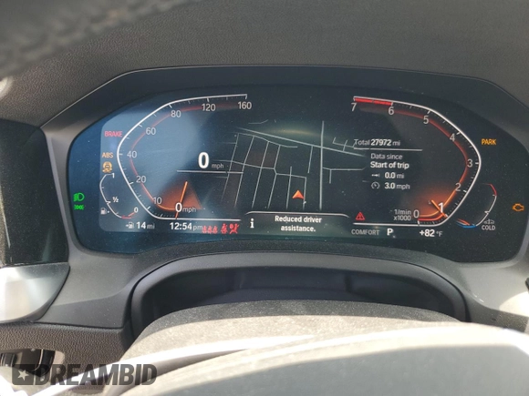2022 BMW 3 Series 330i with VIN 3MW5R1J04N8C53879, listed as a Copart auction lot 57444544 with 27,972 mi miles and Salvage Title. Bid and sale history available at carsss.com. Image 9.