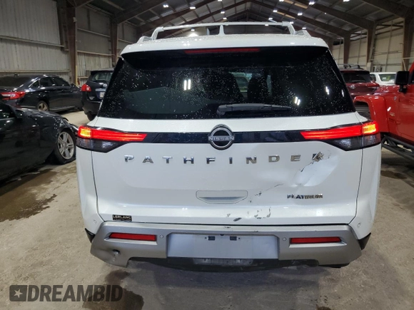 2023 Nissan Pathfinder Platinum z VIN 5N1DR3DH2PC254760, wystawiony jako Copart lot #55861115 z przebiegiem 20 265 mil mil oraz Szkoda całkowita • Salvage title. Historia ofert i sprzedaży dostępna na DreamBid. Obrazek 6.