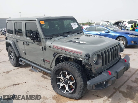 2020 Jeep Wrangler Unlimited Rubicon z VIN 1C4HJXFG2LW267154, wystawiony jako IAAI lot #41745497 z przebiegiem 28 692 mil mil oraz . Historia ofert i sprzedaży dostępna na DreamBid. Obrazek 1.