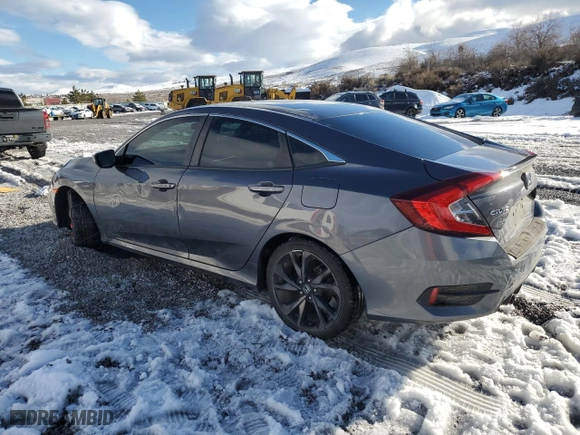 2019 Honda Civic Sedan Sport with VIN 2HGFC2F82KH506102, listed as a Copart auction lot 44227105 with 107,452 mi miles and Salvage Title. Bid and sale history available at carsss.com. Image 2.