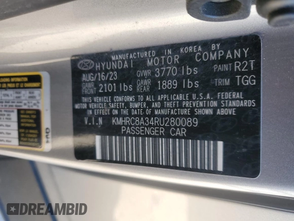 2024 Hyundai Venue SEL with VIN KMHRC8A34RU280089, listed as a Copart auction lot 41864865 with 18,872 mi miles and Salvage Title. Bid and sale history available at DreamBid. Image 13.