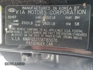 2008 Kia Rondo LX with VIN KNAFG525587165070, listed as a Copart auction lot 82879854 with 183,913 mi miles and Salvage Title. Bid and sale history available at carsss.com. Image 13.